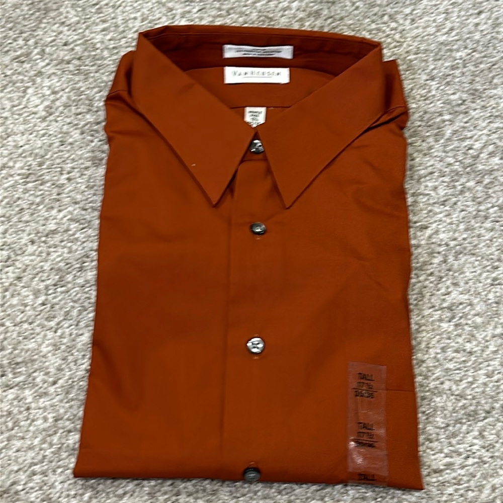 Mens Tall Shirt Poplin Wrinkle Free 17-1/2 35/36 Tall cotton blend